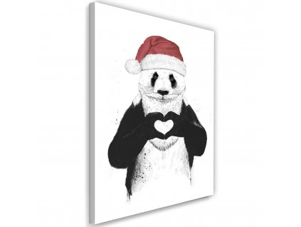 Vászonkép Panda Mikulás ruhában - Rykker