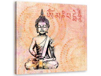 Vászonkép Kis buddha narancssárga háttéren - Andrea Haase