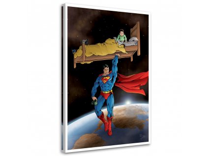 Vászonkép Super-Man megment egy gyereket - Saqman