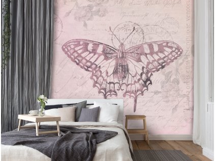 Fotótapéta Pillangó rózsaszín háttéren - Andrea Haase