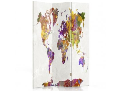 Paraván Többszínű világtérkép