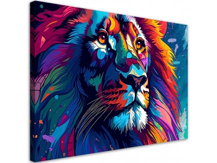 Vászonkép Absztrakt színes oroszlán