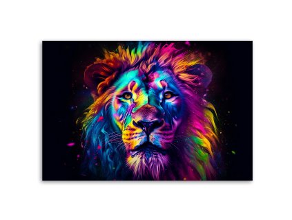 Vászonkép Oroszlán színes portréja