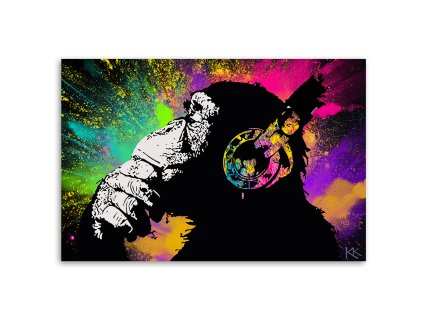 Vászonkép Banksy színes majom