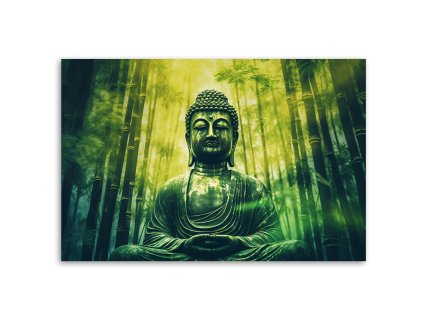 Vászonkép Buddha a bambusz erdőben