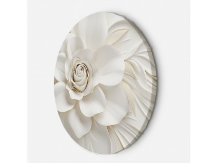 Kerek vászonkép Gyönyörű fehér rózsa