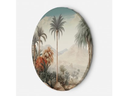Kerek vászonkép Trópusi táj pálmafákkal