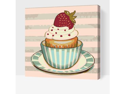 Festés számok szerint Epres cupcake