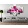 Kézzel festett kép Rózsaszín pipacsok - 5 részes