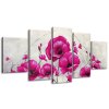 Kézzel festett kép Rózsaszín pipacsok - 5 részes
