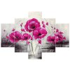 Kézzel festett kép Rózsaszín pipacsok - 5 részes