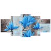 Kézzel festett kép Gyönyöru kék magnólia - 5 részes