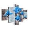 Kézzel festett kép Gyönyöru kék magnólia - 5 részes