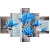 Kézzel festett kép Gyönyöru kék magnólia - 5 részes