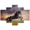 Órás falikép Eros fekete ló - 5 részes