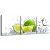 Órás falikép Zöld lime - 3 részes