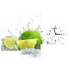 Órás falikép Zöld lime - 3 részes