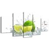 Órás falikép Zöld lime - 5 részes