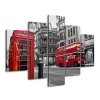 Órás falikép Telefonfülke Londonban UK - 5 részes