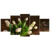 Órás falikép Elbuvölo fehér tulipánok - 5 részes