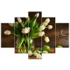 Órás falikép Elbuvölo fehér tulipánok - 5 részes