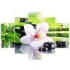 Órás falikép Fehér orchidea és kövek - 5 részes