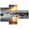 Órás falikép Naplemente az óceán felett - 3 részes