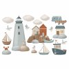 Falmatrica gyerekeknek Sea voyage - világítótorony, hajók és házak