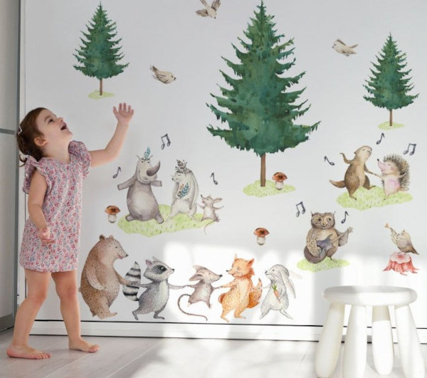 Zábavné a kreatívne detské nálepky na stenu