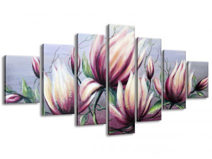 7 dielny ručne maľovaný obraz Kvety magnólie