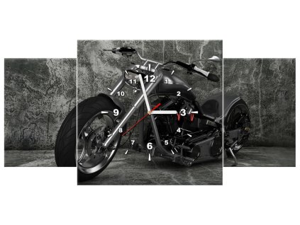 Obraz s hodinami Chopper - 3 dielny