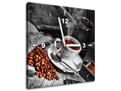 Obraz s hodinami Káva arabica