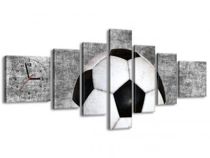 7 dielny obraz s hodinami Futbalová lopta