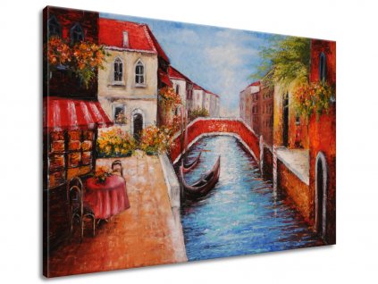 Ručne maľovaný obraz Pokojná ulica v Benátkach
