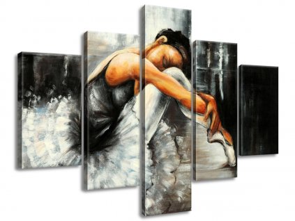 5 dielny ručne maľovaný obraz Spiaca baletka