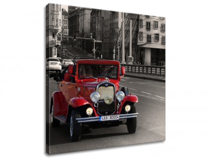Obraz na plátne Starožitným autom cez Prahu