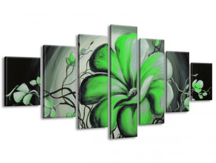 7 dielny ručne maľovaný obraz Zelená živá krása