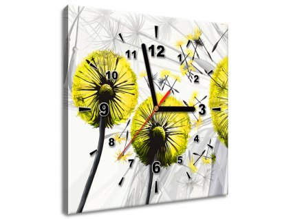Obraz s hodinami Krásne žlté púpavy