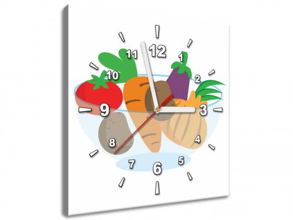 Obraz s hodinami Miska so zeleninou