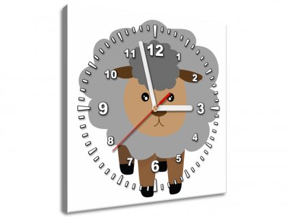 Obraz s hodinami Šedá ovečka