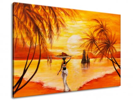 Ručne maľovaný obraz Pokojná chvíľa 120x80cm + Darček