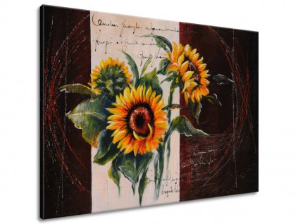 Ručne maľovaný obraz Skromné slnečnice