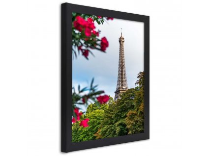 Plagát Eiffelova veža a kvetina