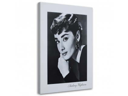 Obraz na plátne Audrey Hepburn - čiernobiely portrét