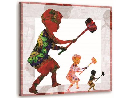 Obraz na plátne Banksy chlapec s kladivom