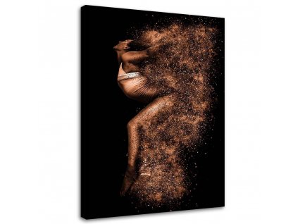 Obraz na plátne Krásna žena v zlatom prachu
