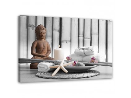 Obraz na plátne Budha so sviečkou