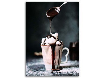 Obraz na plátne Káva s marshmallows