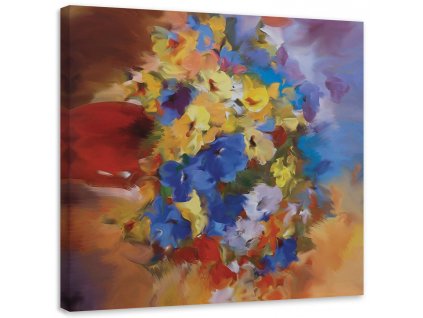 Obraz na plátne Farebné kvety na lúke