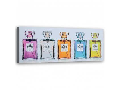 Obraz na plátne Farebné flakóny na parfémy Chanel